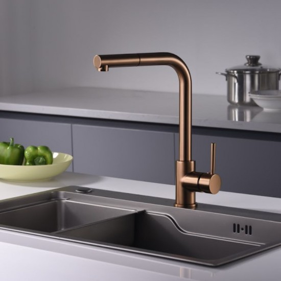 Μπαταρία Κουζίνας IMEX MALTA GCE006/ORC Ροζ Χρυσό Ματ/ Χαλκού